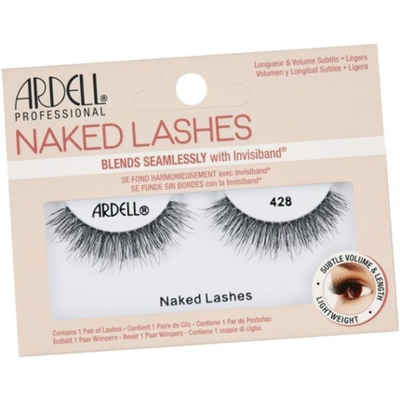 ARDELL Naked Lashes Real Hair False Eyelashes 428 - Natural Vegan Reusable Fake Lashes for Gluing - 1 Pair