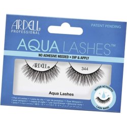ARDELL Aqua Lashes 344 Self-Adhesive Real Hair False Eyelashes - No Glue Needed, Activated by Water - Allergy-Friendly,