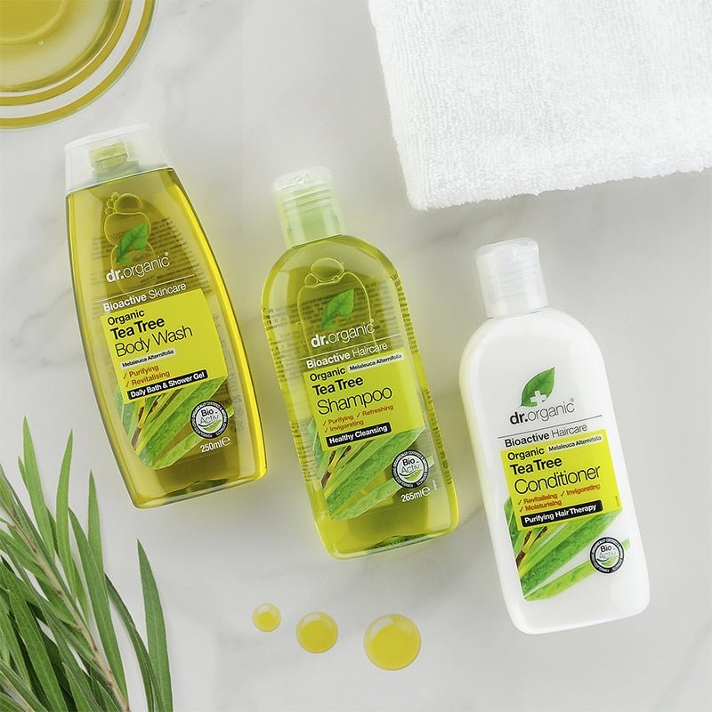 Dr Organic Tea Tree Shampoo Natural Vegan Cruelty Free Paraben & SLS Free Eco Friendly Recyclable Packaging for Women &