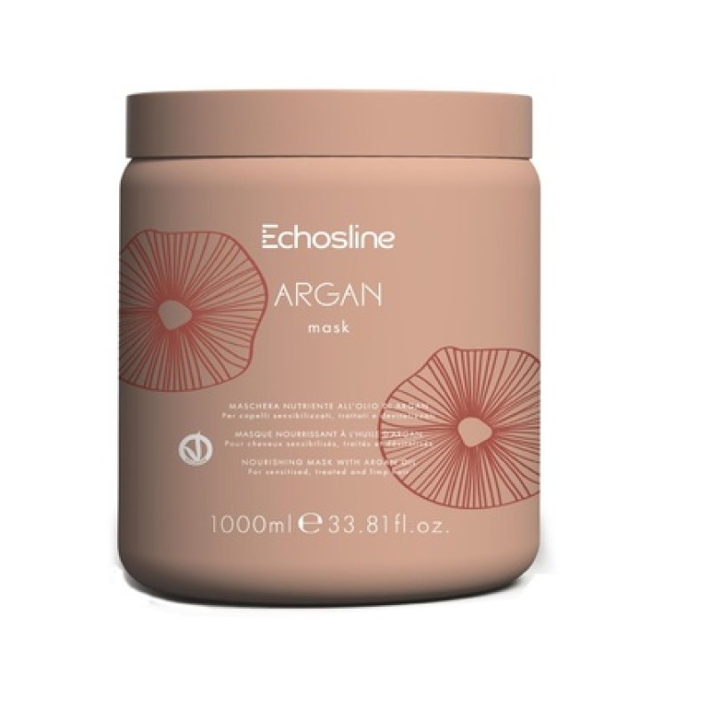 ECHOSLINE Nourishing Mask with Argan Oil for Sensitive, Treated, and Devitalized Hair 1000ml