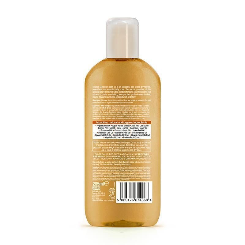 Dr Organic Moroccan Argan Oil Shampoo Natural Vegan Cruelty Free Paraben & SLS Free Eco Friendly Recyclable Packaging