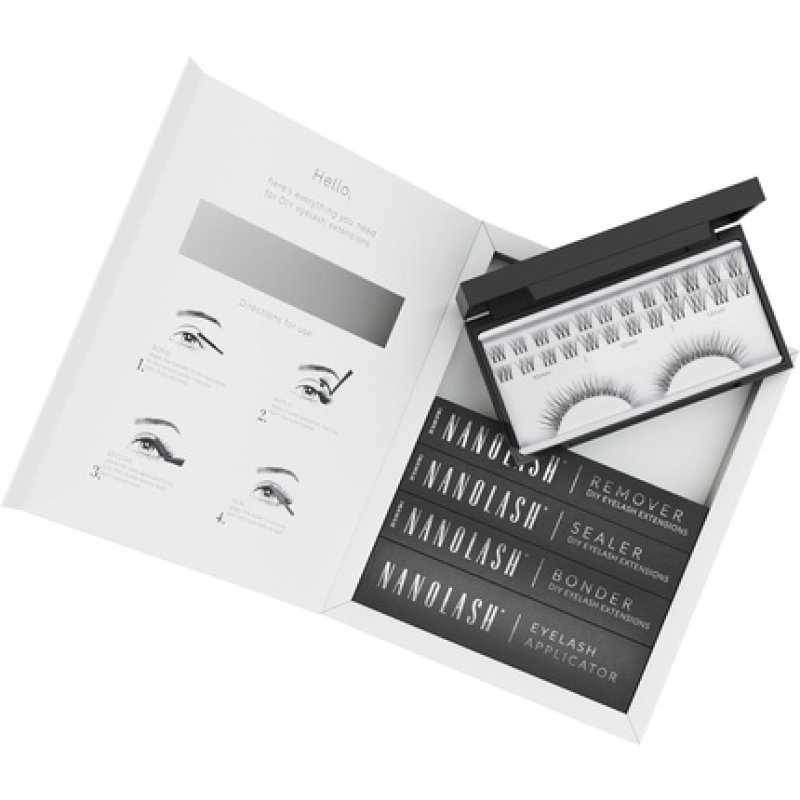 Nanolash DIY Eyelash Extensions Starter Kit with Bonder, Sealer, Remover, Applicator - Innocent