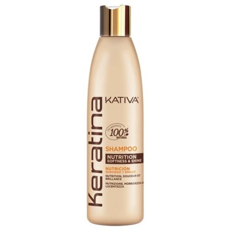Kativa Keratin Nutrition Shampoo 550ml Rebuilding Softness and Shine without Salt Sulfates and Parabens with Hydrolyzed