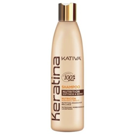 Kativa Keratin Nutrition Shampoo 550ml Rebuilding Softness and Shine without Salt Sulfates and Parabens with Hydrolyzed