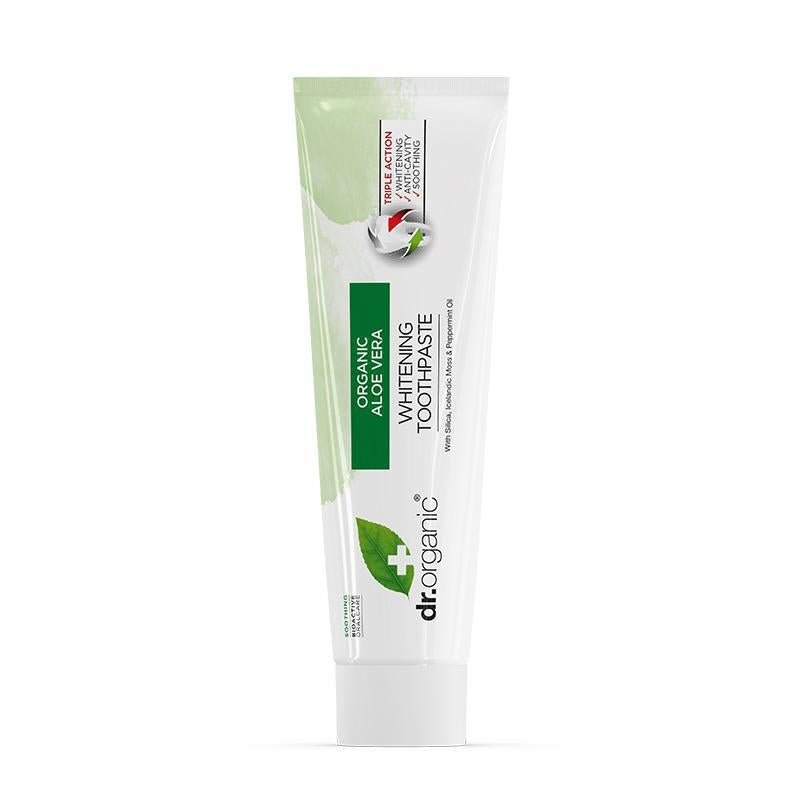 Dr Organic Aloe Vera Toothpaste Natural Vegan Cruelty Free Paraben & SLS Free Whitening Anti Cavity Fresh 100ml