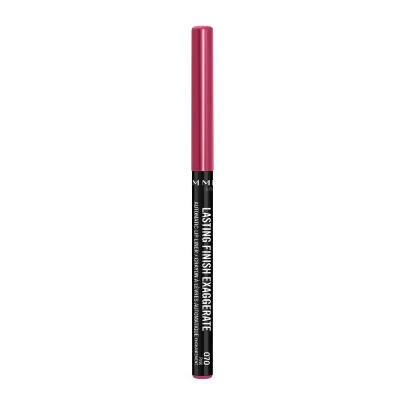 Rimmel London Exaggerate Automatic Lip Pencil Long Lasting Precise Stroke Intense Color 070 Pink Enchantment