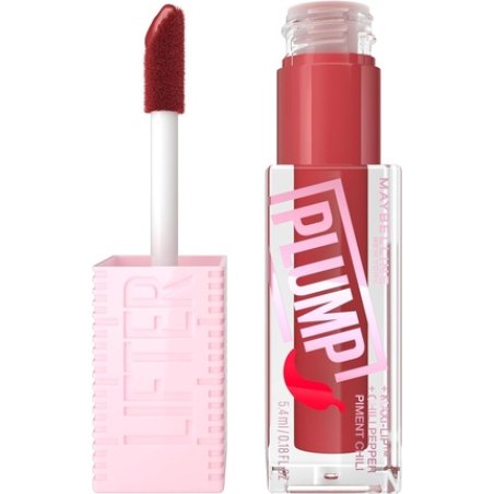 Maybelline New York Lifter Plump Lip Gloss Lasting Plump Heated Formula with Hyaluronic Acid and Chilli Pepper XL Wand