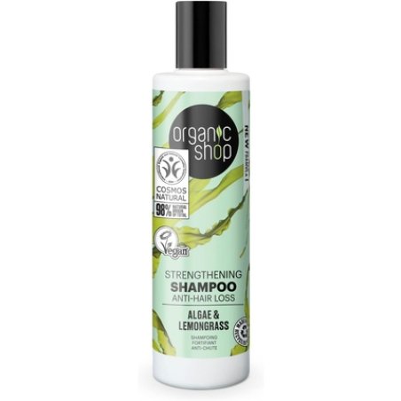 Organic Shop Strengthening Shampoo Anti-Hair Loss Algae and Lemongrass 280ml
