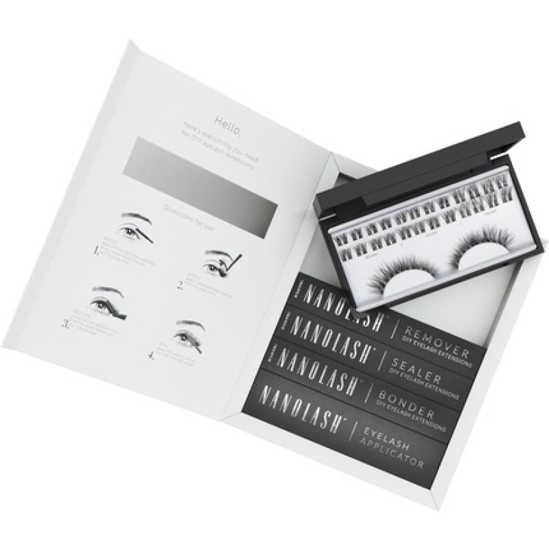 Nanolash DIY Eyelash Extensions Starter Kit with Bonder, Sealer, Remover, Applicator - Fantasy