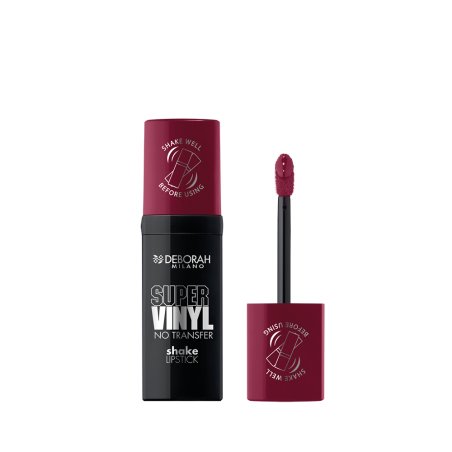 Deborah Milano Super Vinyl Lipgloss Liquid Vinyl Lipstick No. 6 Winery Intense Color No Transfer and Mirror Shine Up to