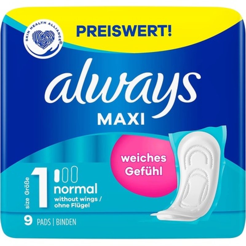 Always Maxi Normal Pads Size 1 Soft Feel