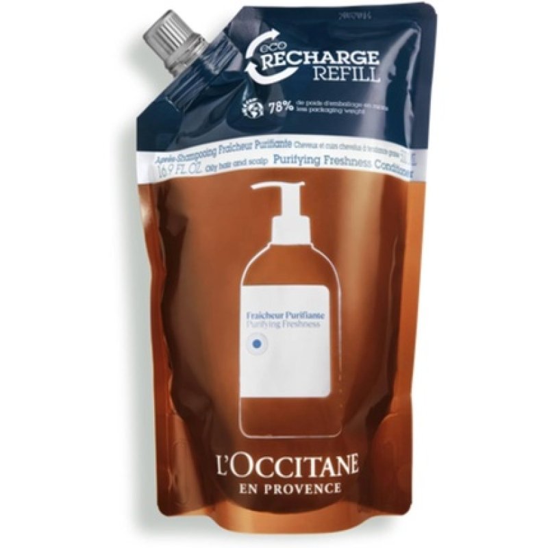 L'OCCITANE Purifying Freshness Conditioner Refill 500ml Silicone-Free Vegan 99% Readily Biodegradable Luxury