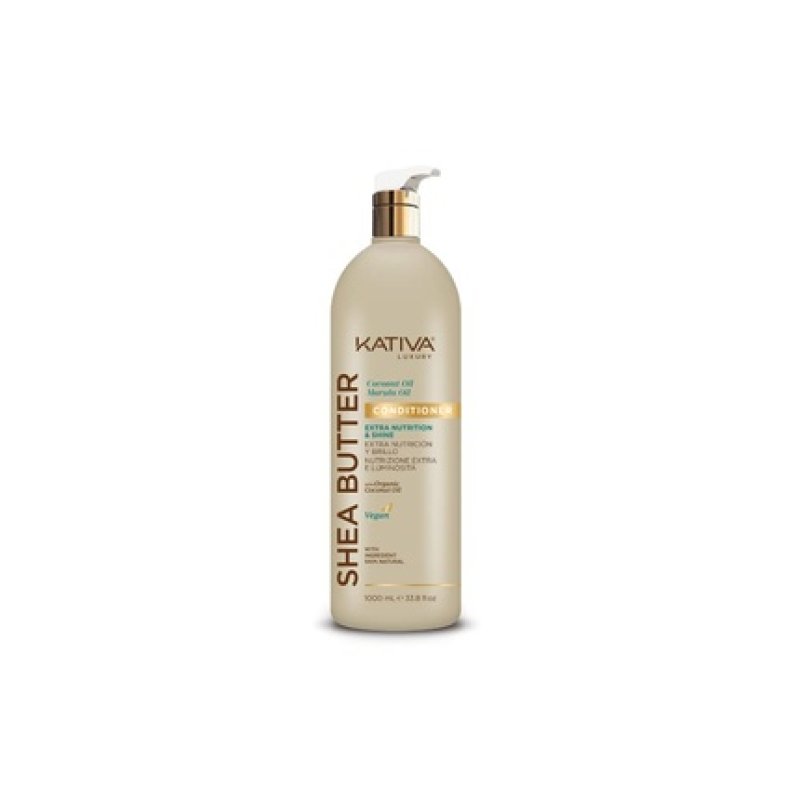 Kativa Luxury Conditioner Shea Butter, Coconut Oil, and Marula Extra Nutrition and Shine Vegan 1L