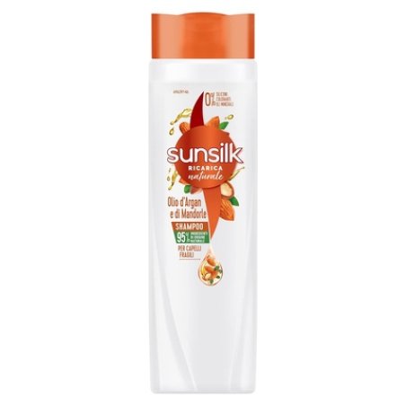Sunsilk Argan Oil and Almond Oil Shampoo for Brittle and Melted Hair Nourishing and Strengthening Formula with Organic