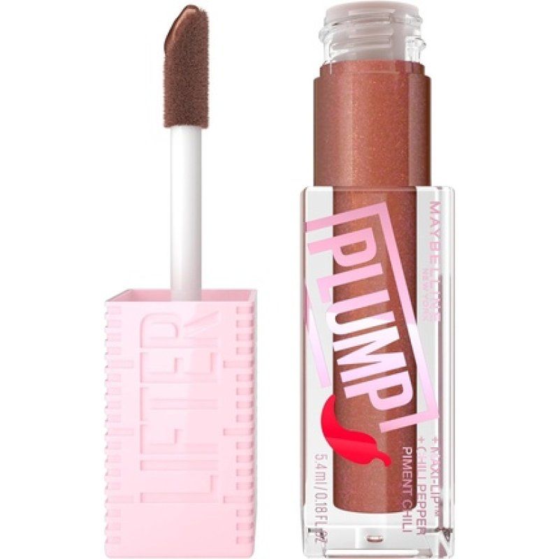 Maybelline New York Lifter Plump Lip Gloss Lasting Plump Heated Formula with Hyaluronic Acid and Chilli Pepper XL Wand