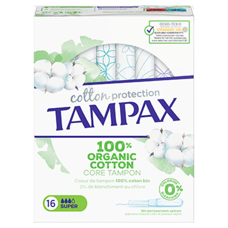 Tampax Cotton Protection Super Tampons Applicator