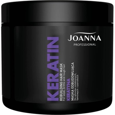 Joanna Professional Keratin Hair Mask with Active Hair Growth Ingredients 500g - Rebuilding Mask for Brittle Hair