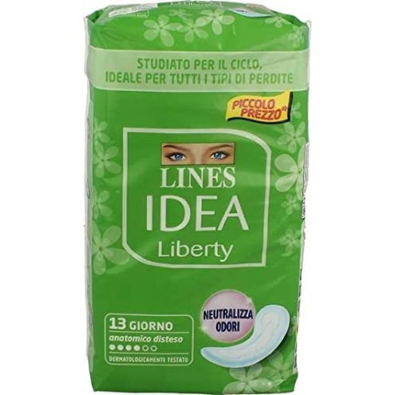 Lines Idea Liberty Anatomical Day Pads 13 Pieces - Neutralizes Odors