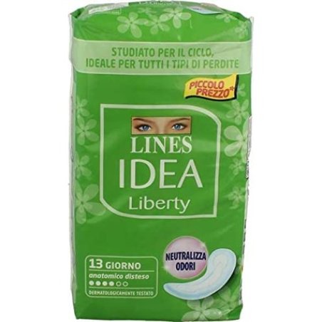 Lines Idea Liberty Anatomical Day Pads 13 Pieces - Neutralizes Odors