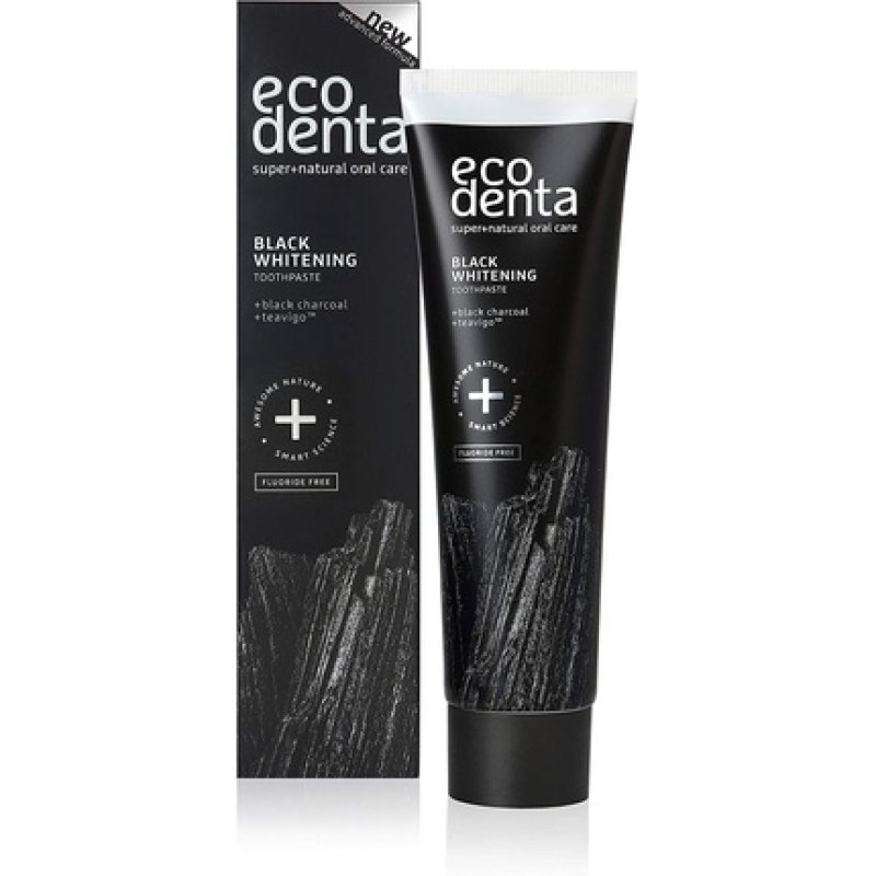Ecodenta Charcoal Toothpaste Teeth Whitening Toothpaste Naturally Whitens Teeth and Removes Plaque Black Natural