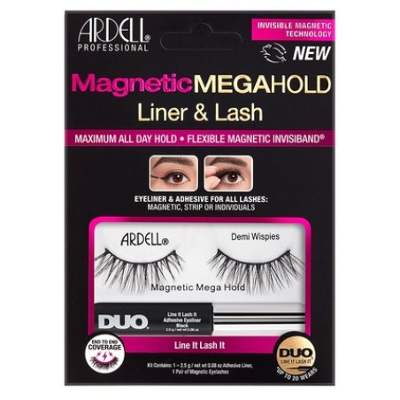 ARDELL Magnetic Megahold Demi Wispies Magnetic Eyelashes with Magnetic Eyeliner - Vegan and Reusable