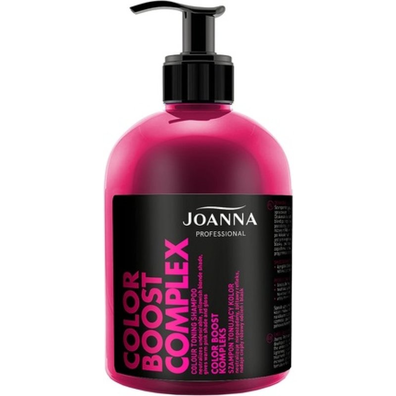 Joanna Professional Color Toning Shampoo in Pink-Grey with Microprotein 500g - Permanent Color Toning for Hair - Curl