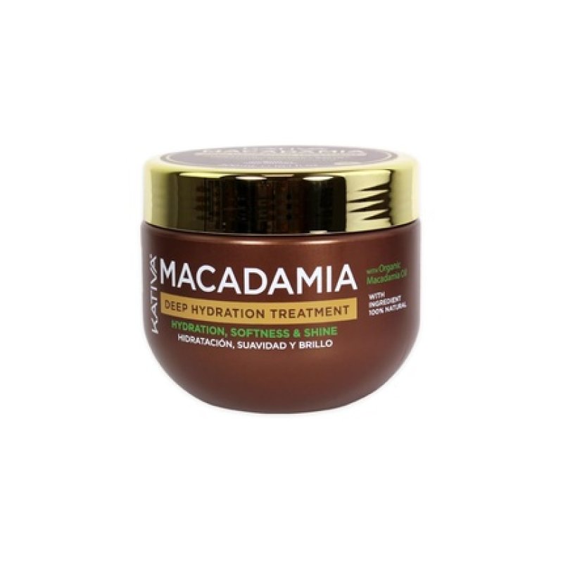 Kativa Macadamia Deep Moisture Treatment 300ml Hair Mask Moisturizing, Smoothness, and Shine Dry and Dehydrated Hair