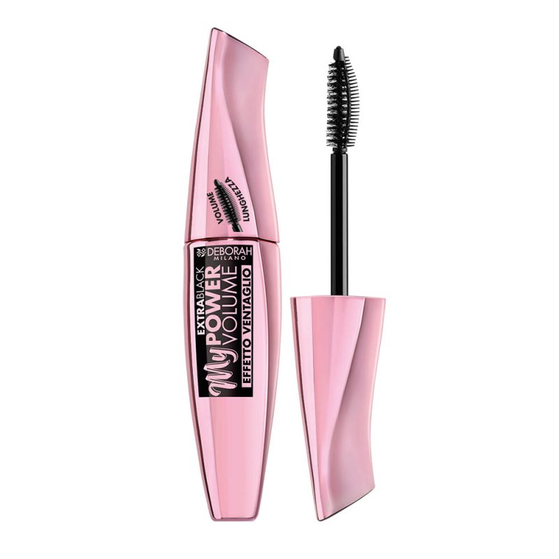 Deborah Milano Mascara My Power Volume Extra Black Fan Effect Thick Curved and Extended Extra Black