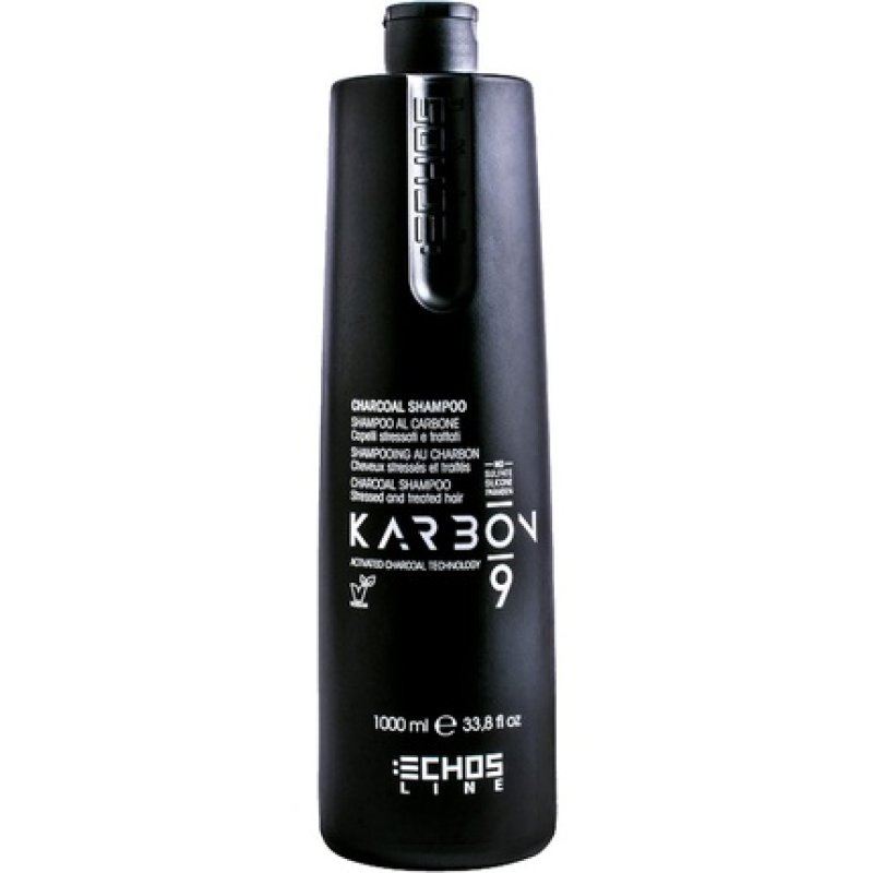 ECHOSLINE Karbon 9 Charcoal Shampoo for Stressed Hair 1000ml