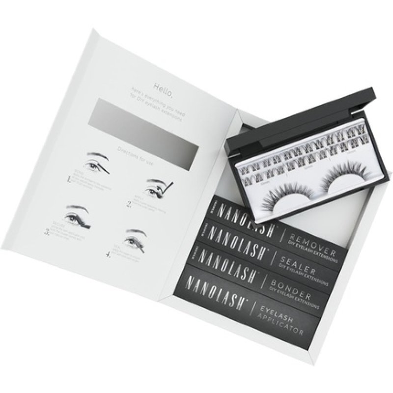 Nanolash DIY Eyelash Extensions Starter Kit Cluster Lashes with Bonder, Sealer, Remover, Applicator Home Lash