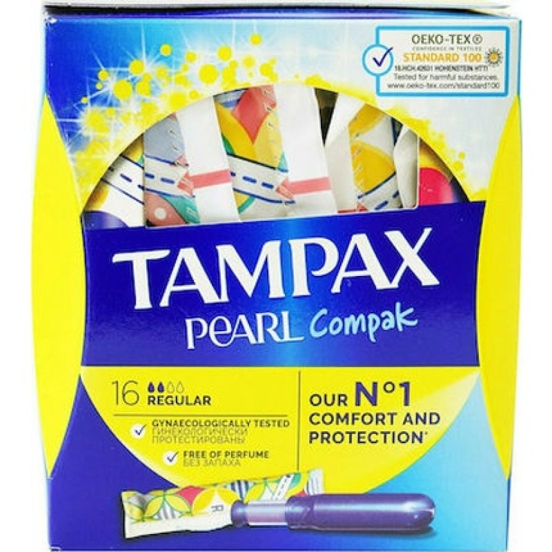 Tampax Compak Pearl Regular Tampons - 16 Pieces