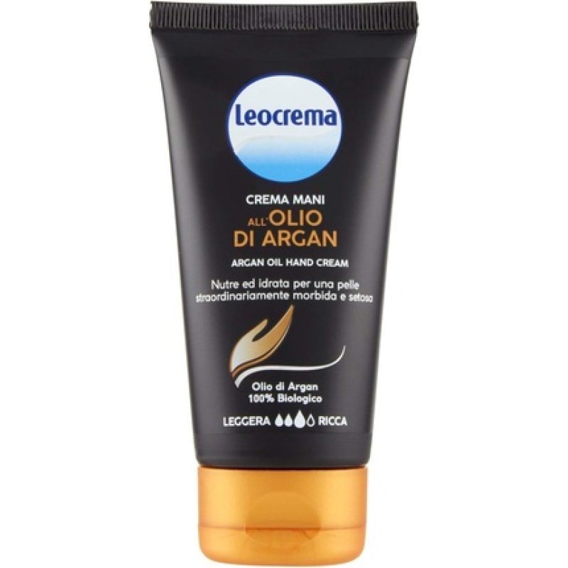 Leocrema Hand Cream with 100% Organic Argan Oil - Strong Anti-Aging Effect - 24-Hour Deep Hydration 75ml