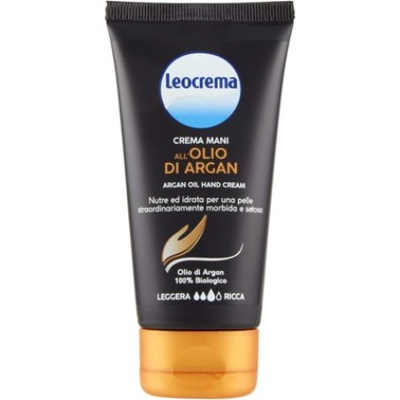 Leocrema Hand Cream with 100% Organic Argan Oil - Strong Anti-Aging Effect - 24-Hour Deep Hydration 75ml