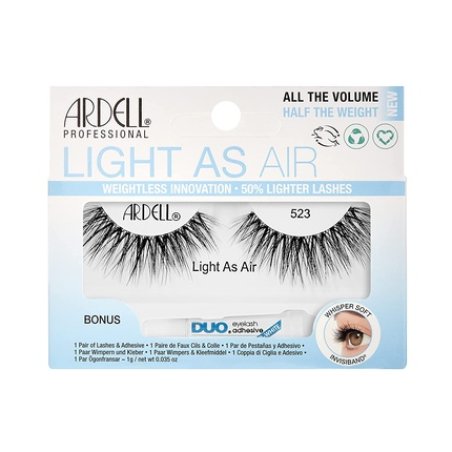 ARDELL Light As Air 523 False Eyelashes with Bonus DUO Adhesive 1g Clear