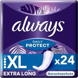 Always Dailies Protect Damen Extra Long Panty Liners Odor Protection Breathable Flexible