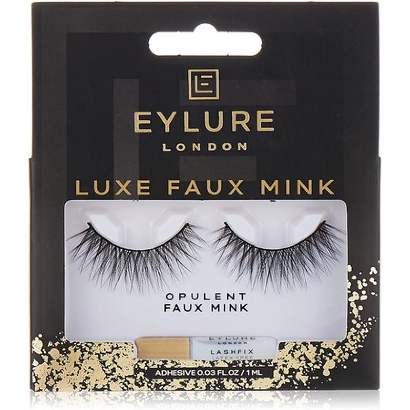 Eylure Faux Mink Eye Lashes Reusable Adhesive Included Baroque Opulent - 1 Pair