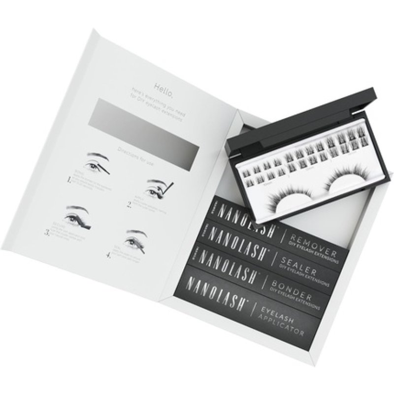 Nanolash DIY Eyelash Extensions Starter Kit with Bonder, Sealer, Remover, Applicator - Divine