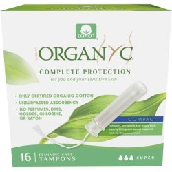 ORGANYC Super Compact Applicator Tampons Super