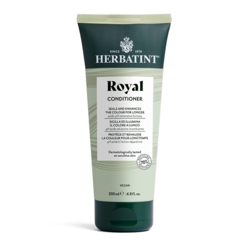 Herbatint Royal Conditioner Gelatine Reale Conditioner 200ml for Colored Hair with Bio-Aloe Vera - 96% Natural