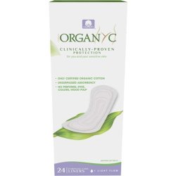 Organyc Hypoallergenic 100% Organic Cotton Panty Liners Flat 24 Count