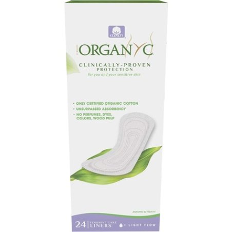Organyc Hypoallergenic 100% Organic Cotton Panty Liners Flat 24 Count