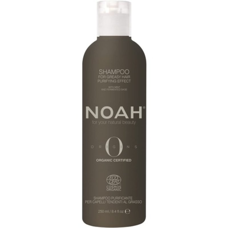NOAH Origins COSMOS ORGANIC Purifying Effect Shampoo for Greasy Hair 250ml - Made in Italy - Cruelty Free Nickel Tested