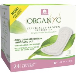 ORGANYC Organic Cotton Panty Liners Folded Light Flow 24 Count