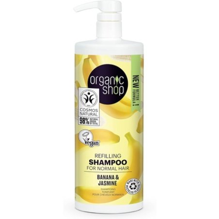 Organic Shop Refilling Shampoo for Normal Hair Banana and Jasmine 1000ml