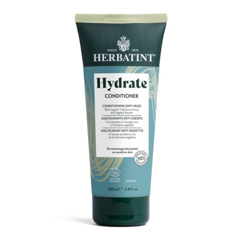Herbatint Hydrate Conditioner Bio Moisturizing Rinse 200ml for Dry, Dehydrated, and Frizzy Hair - Dermatologically