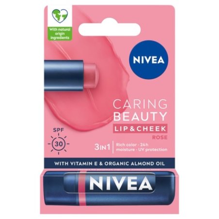 NIVEA Caring Beauty Lipstick 3in1 Rose 4.8g