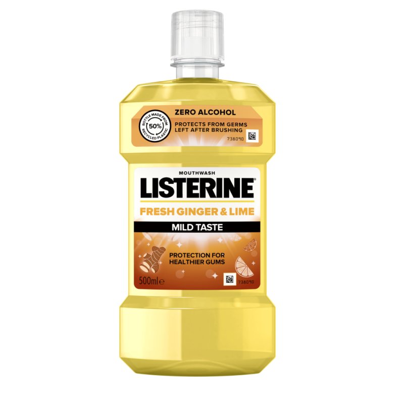 LISTERINE Fresh Ginger & Lime Mild Taste 500 ml Gingembre, Citron vert