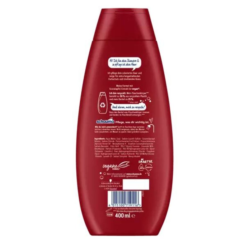 Schwarzkopf Schauma 4015100719116 hair shampoo 400 ml Women