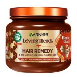 Garnier Loving Blends Honey Gold Hair Remedy Hair Mask - Restorative Mask For Damaged Breakage 340 Ml