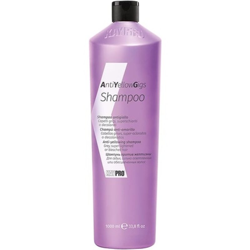 KEPRO Kay Pro No Yellow Gigs Anti-Yellow Shampoo for Blonde, Bleached or Grey Hair 1000ml